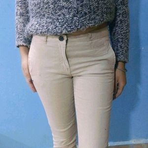 Cream Jeans Pant