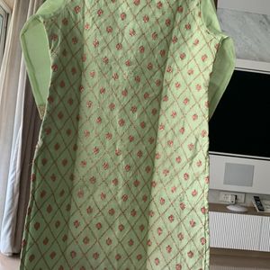 Pista Green Full Set Salwar Sharara Dupatta