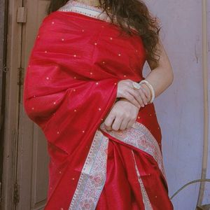 Saree With Stiched Blouse ❤️