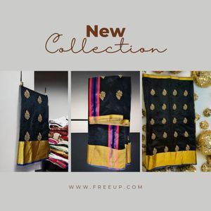 Black Cotton Chanderi Silk Saree