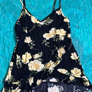 Black Printed Summer American Brand Top