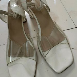 White Transparent Heels Like New