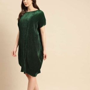 Mabish By Sonal Jain Green Satin Finish Cowl Dress