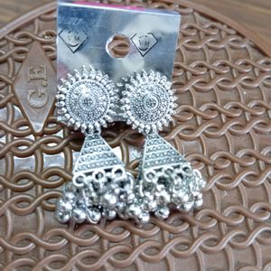 Oxidised Silver Colour Earrings