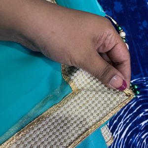 Pearl Border Saree With Blouse