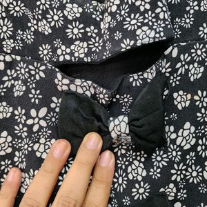 Black Floral Crop Top