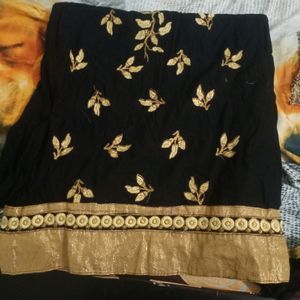 Embroided Black Kurta With Dupatta