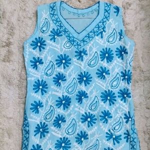 Blue Chikankari Short Kurti