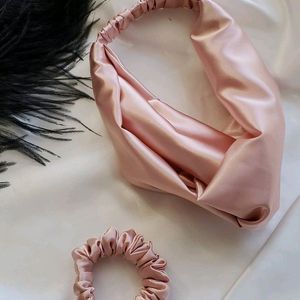 Combo Satin Scrunchies And Headband