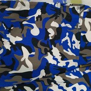 Blue And White Army Print Jaggings