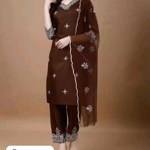 🎀Brown Kurti Set From Worivoc🎀