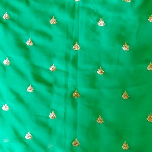 Green Golden Design Saree