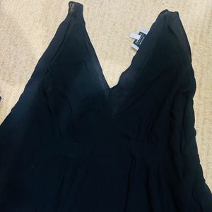 Black Color Chifon Middi Dress