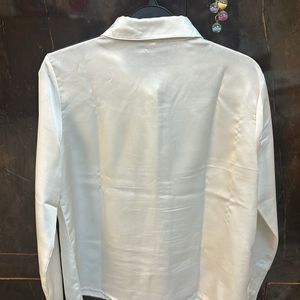 White Satin Finish Shirt