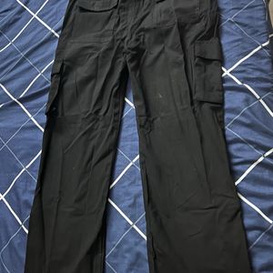 Black Cargos with adjustable waist  Strap