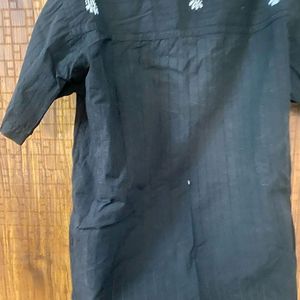 Men  Black Cotton Shirt