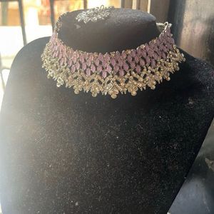 Purple Diamond Necklace Set