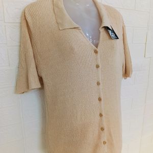 Beige Sweater Half Shirts