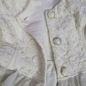 White Embroidery and Lace Jacket