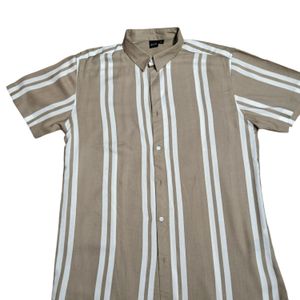 Men's Brown Striped Shirt