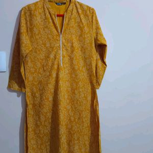 Yellow Color Cotton Kurti