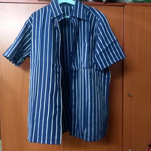 Half Hand Blue Formal Shirt (XXXL / 46 inch)