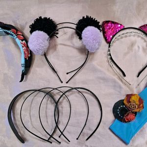 Hairband Set Of [10] +free Clip&band