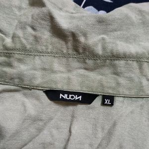 Nuon By WestSide Army Green Crop Shirt Jacket