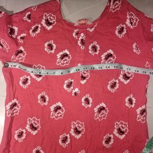 Peach Printed Kurti