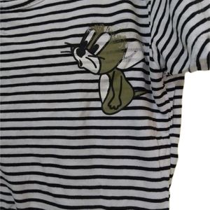 Striped Tom And Jerry Casual Crop Top