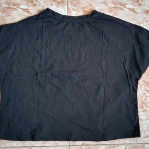 Roadster Black Solid Crop Tshirt