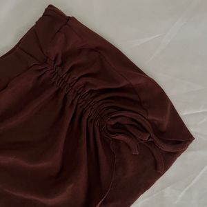 Brown Tie Up Skirt