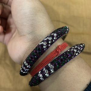 Purple Stone Bangles