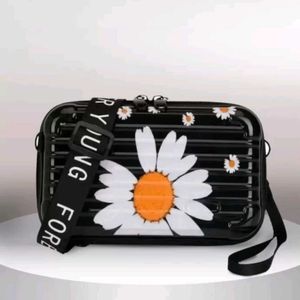 Black Women Sling Bag Sun Flower Big