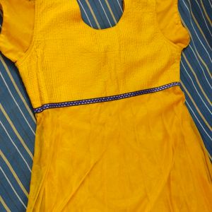 Yellowish Gold Gown With Duppata (Slightly Used)