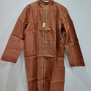 Pure Silk Kurta Chudidar Set (Rust)