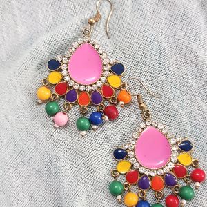 Combo Of Multicolored Earrings + Oxidized Earring