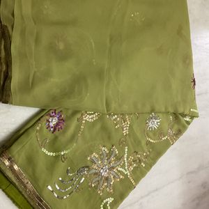 GREEN SEQUENCES SAREE