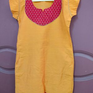 Golden Yellow And Red Coloured Top For Women