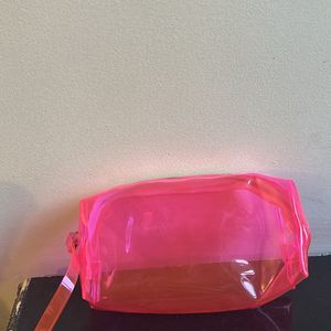 Transparent Neon Pink Pouch