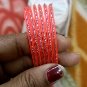 Gajri & White Glass Bangles