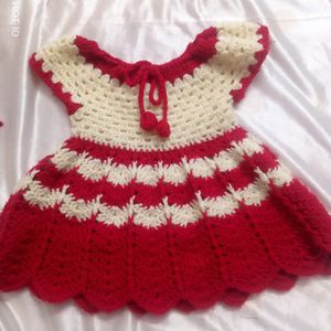 Woollen Baby Dress Set