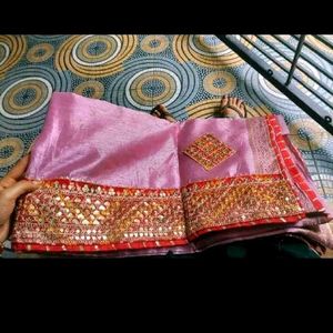 New Cotton Silk With Blouse Piece Saree