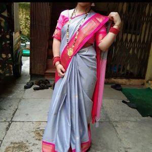 Grey Saree With Blouse