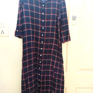 Checked long dress