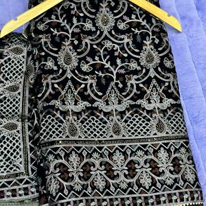 Royale Blue EmbroideryWork Kashmiri Paschim Velvet