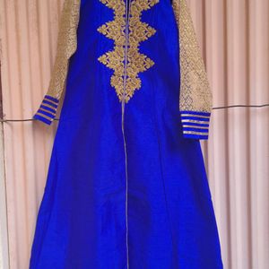 Royal Blue A Line Kurta With Lining