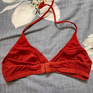 Red Tie Up Bra