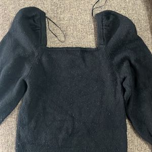 H&M Sweater Top With Puff Sleeves