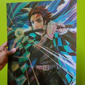 New Demon Slayer Tanjirou Nezuko & Muzan 3d Poster